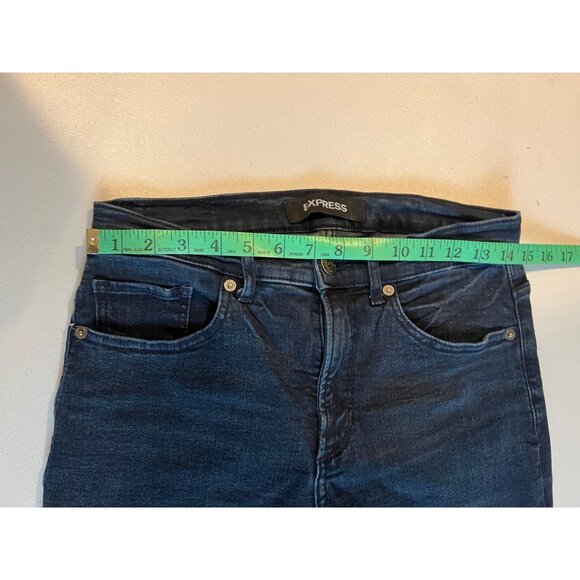 Express Denim Perfect Skinny Legging Jeans High Rise Stretch Black Size 6R/6R - Picture 3 of 10